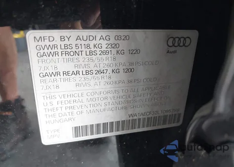 2020 Audi Q3 Premium 45 Tfsi Quattro Tiptronic from USA, damaged, VIN WA1AECF32L1095789